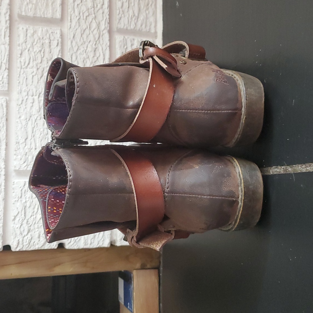 BLOWFISH ALIAS GRAY Leather BOOTIES ANKLE Strap Boho Festival BOOTS WOMENS US 6 - Picture 8 of 10